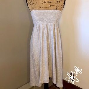 Anthropologie Smocked Tube Top Gray Dress Sz S
